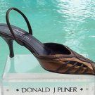 Donald Pliner Couture Cobra Leather Shoe New 5.5 Pointy Toe Sling Back $265 NIB