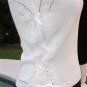 Cache Lace Up Sides Peek A Boo Pointele Knit Top New Stretch Lillie Rubin $88
