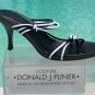 Donald Pliner Couture Mesh Elastic Leather Shoe Nib Black White Signature $225