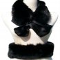 Cache Black Fox Fur Collar Top Pant Capelet Belt Stole New XS/S/M/L/XL $158 NWT