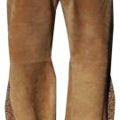 Cache Lined Camel Suede Leather Hand Crochet Insert Self-Belt Pant New $248 NWT Cache Lined Camel Suede Leather Hand Crochet Insert Self-Belt Pant New $248 NWT