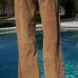 Cache Lined Camel Suede Leather Hand Crochet Insert Self-Belt Pant New $248 NWT