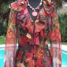 Cache Silk Metallic Kissed Sheer Illusion Top New Size S/M $118 NWT Flirty Cache Silk Metallic Kissed Sheer Illusion Top New Size S/M $118 NWT Flirty