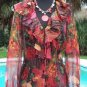 Cache Silk Metallic Kissed Sheer Illusion Top New Size S/M $118 NWT Flirty