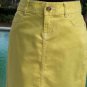 Cache Denim Metal Button Skirt New Size 0/2/4/6/8 XS/S/M Stretch Yellow $98 NWT