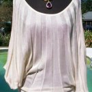 Cache Stretch Accordion Knit Design Adjust Banded Bottom Top New XS/S/M $118 NWT