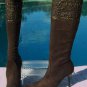 Donald Pliner Couture Stretch Suede Leather Boot Shoe New Scroll Work NIB $465