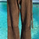 Cache Brown Butter Suede Leather Pant New 2/4 XS/S Fringe Self Belt Lined $248