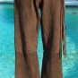 Cache Brown Butter Suede Leather Pant New 2/4 XS/S Fringe Self Belt Lined $248