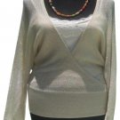 Cache Knit Metallic Peek A Boo Faux Wrap Top New XS/S/M/L+ Banded Bottom $98 NWT Cache Knit Metallic Peek A Boo Faux Wrap Top New XS/S/M/L+ Banded Bottom $98 NWT