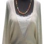 Cache Knit Metallic Peek A Boo Faux Wrap Top New XS/S/M/L+ Banded Bottom $98 NWT