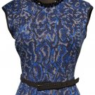 Cache Stretch Dress Lined Sz XS/S/M/L Removable Belt Reptile Print New $168 NWT