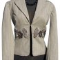Cache Luxe Elaborate Embellished Lined Pant New Brown Oatmeal Metallic $228 NWT