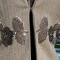 Cache Luxe Elaborate Embellished Lined Pant New Brown Oatmeal Metallic $228 NWT