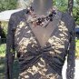 Cache Sheer Illusion Lace Open Back Nude Mesh Front Ruched Top New Stretch $108