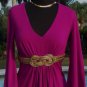 Cache Empire Bust Gold Metal Grecian Self Belt Top New Sz XS/S/M Ruched $118 NWT
