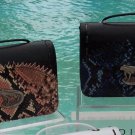 DONALD PLINER Pitone Leather Purse Hand Bag NWT $275 Navy Blue or Dessert Brown DONALD PLINER Pitone Leather Purse Hand Bag NWT $275 Navy Blue or Dessert Brown