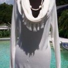 Cache Peek A Boo Knit Top Sz L/XL Over Size Collar Tunic Stretch New $118 NWT