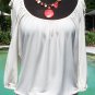 Cache Ruched Peek A Boo Split Sleeve Banded Bottom Top New Size S/M Stretch NWT