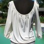 Cache Ruched Peek A Boo Split Sleeve Banded Bottom Top New Size S/M Stretch NWT