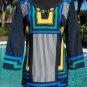 Cache Geometric Print Peasant BOHO Tunic Top New Sz XS/S/M Metal Buckle $128 NWT