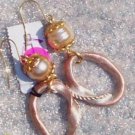 CHICO'S Chicos $25 EARRINGS Pearl Gold  Multi Metal NWT Event Wedding Match Top