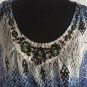 Cache Embellished Peasant Boho Top New S/M SPLIT Sleeve Elastic Waist $138 NWT