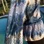 Cache Embellished Peasant Boho Top New S/M SPLIT Sleeve Elastic Waist $138 NWT