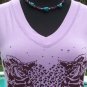 Cache Self Belt Banded Bottom Tie Rhinestone Heart Stretch Top NWT Sz XS/S/M $88
