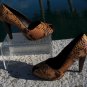 Donald Pliner Couture Python Leather Shoe Pump NIB Peep-Toe Platform 6 10 $400