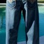 Cache Denim Button Embellished Jean Pant New Crop Stretch 0/2/6/8/10/12 NWT $98