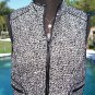 Cache Lined Vest Front Zip Top New XS/S/M pLeather Trim Banded Bottom $148 NWT