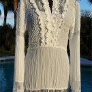 Cache Peek A Boo Sheer Illusion Krinkle Wrap Top NWT M/L Self-Belt Stretch $168 Cache Peek A Boo Sheer Illusion Krinkle Wrap Top NWT M/L Self-Belt Stretch $168