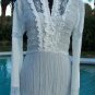 Cache Peek A Boo Sheer Illusion Krinkle Wrap Top NWT M/L Self-Belt Stretch $168