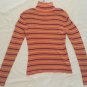 Anne Klein Top Stretch Multi Color Turtleneck Long Sleeve Sz M EUC
