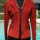 Cache Suede Leather Peek-A-Boo Crochet Insert Jacket Top New XS/S Rust $248 NWT Cache Suede Leather Peek-A-Boo Crochet Insert Jacket Top New XS/S Rust $248 NWT