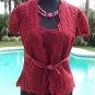 Cache Sheer Lace Outer Lot 2 Pcs Satin Cami Top Jacket S/M/L Self Belt $158 NWT