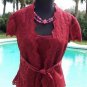 Cache Sheer Lace Outer Lot 2 Pcs Satin Cami Top Jacket S/M/L Self Belt $158 NWT