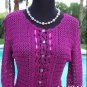 Cache Peek A Crochet Knit Self Belt Top New XS/S/M Ribbon Trim Stretch $148 NWT