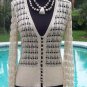 Cache Peek A Crochet Knit Self Belt Top New XS/S/M Ribbon Trim Stretch $148 NWT