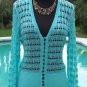 Cache Peek A Crochet Knit Self Belt Top New XS/S/M Ribbon Trim Stretch $148 NWT