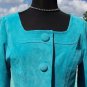 Cache Leather Suede Lined Jacket Top New XS/S/M Mediterranean Blue $198 NWT