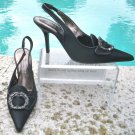 Donald Pliner Couture Satin Leather Slingback Pump Shoe New 6.5 Rhinestone $310 Donald Pliner Couture Satin Leather Slingback Pump Shoe New 6.5 Rhinestone $310