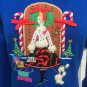 JACK B. QUICK Blue Christmas Shopping Gifts Sweater Sz S Cotton Stretch New NWT