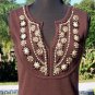 Cache Plunging V Neck Stretch Wood Beads Stones Embellishment Top New S/M/L NWT