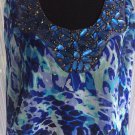 Cache Elaborate Embellished Peasant Boho Top + Belt XS/S Sheer Illusion $138 NWT