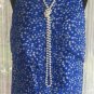 Ann Taylor Size 10 Blue White Dress Lined New Ruffle Front NWoT