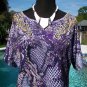 Cache STRETCH Tee Top Size XS/S/M Scroll Reptile Animal New Banded Bottom NWT
