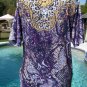 Cache STRETCH Tee Top Size XS/S/M Scroll Reptile Animal New Banded Bottom NWT
