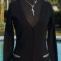 Cache Silver Metal Metallic Kissed Pockets Stretch Cardigan Top New XS/S NWT $98